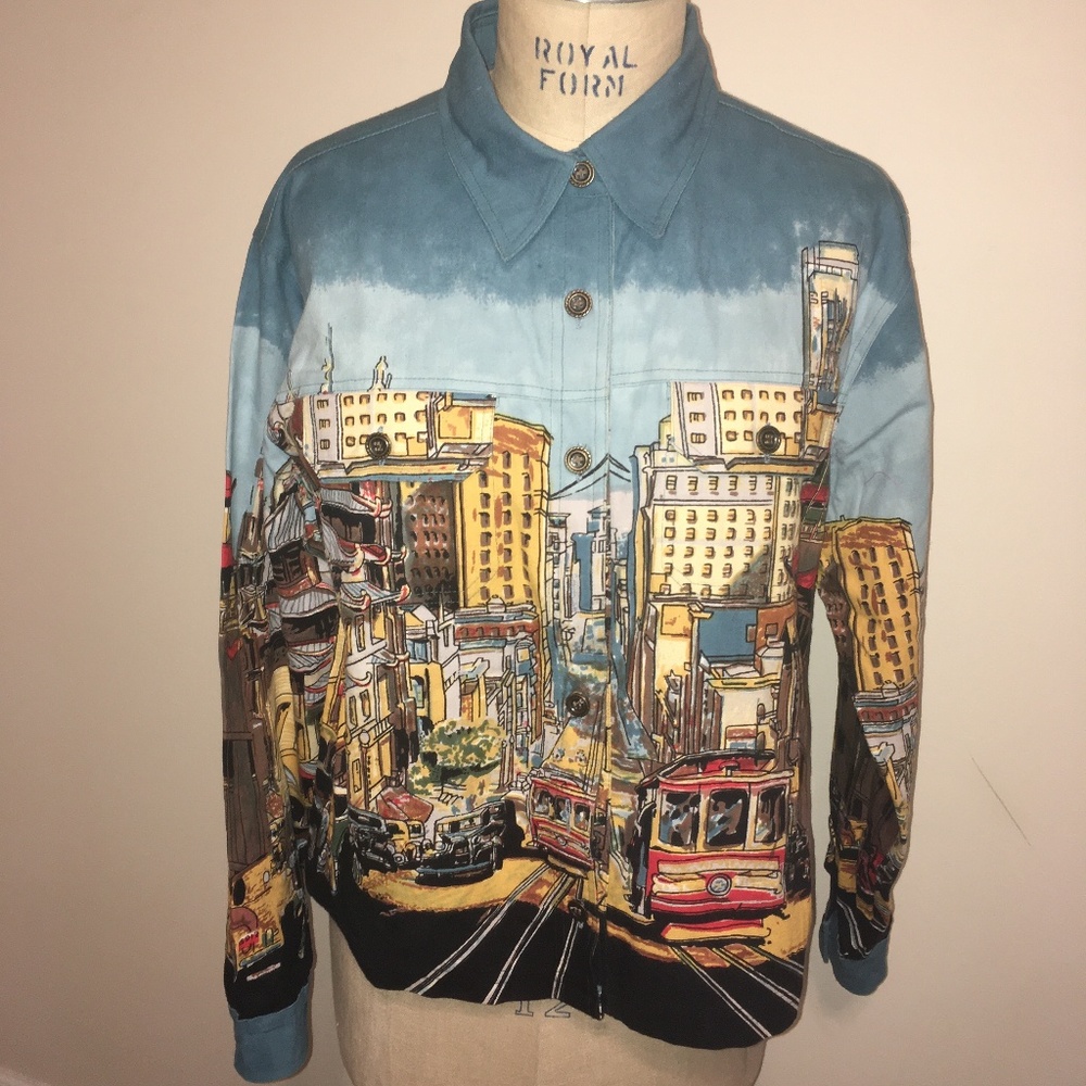 Artscapes  Cable Car Street Scene Print Jacket